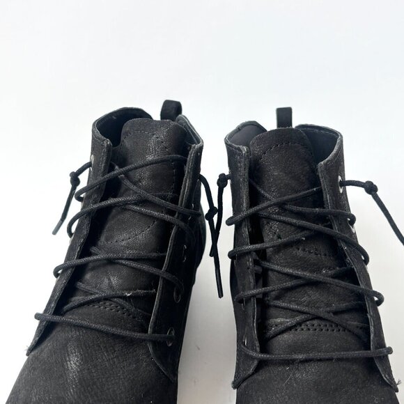 Black Diba Eli Genuine Black Suede Leather Combat Ankle Booties - sz 8 - Picture 4 of 15